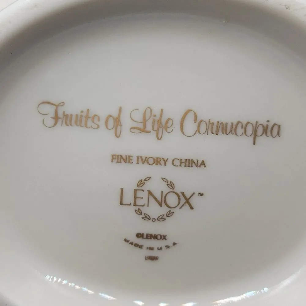 LENOX China Fruits Of Life Cornucopia Large 14